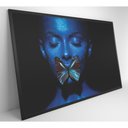 Ver mais imagens de Quadro Mulher Com Borboleta 60x40 Cm Vidro Impresso