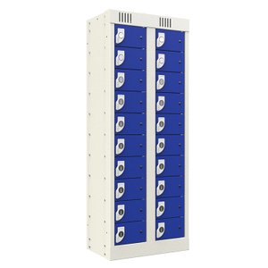 Armário em Aço Fixo para Pequenos Volumes 20 Portas - Nk 1727 Azul Fechadura Chave