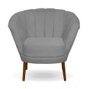 Ver imagem 2 de Poltrona Pétala Flor Decorativa Suede Cinza Claro
