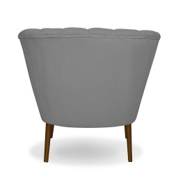 Poltrona Pétala Flor Decorativa Suede Cinza Claro - 5