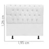 Cabeceira Estofada Paris Botão Capitonê 195Cm King Size Para Cama Box Quarto Suede Branco - 2