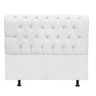 Cabeceira Estofada Paris Botão Capitonê 195Cm King Size Para Cama Box Quarto Suede Branco - 3