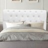 Cabeceira Estofada Paris Botão Capitonê 195Cm King Size Para Cama Box Quarto Suede Branco - 1