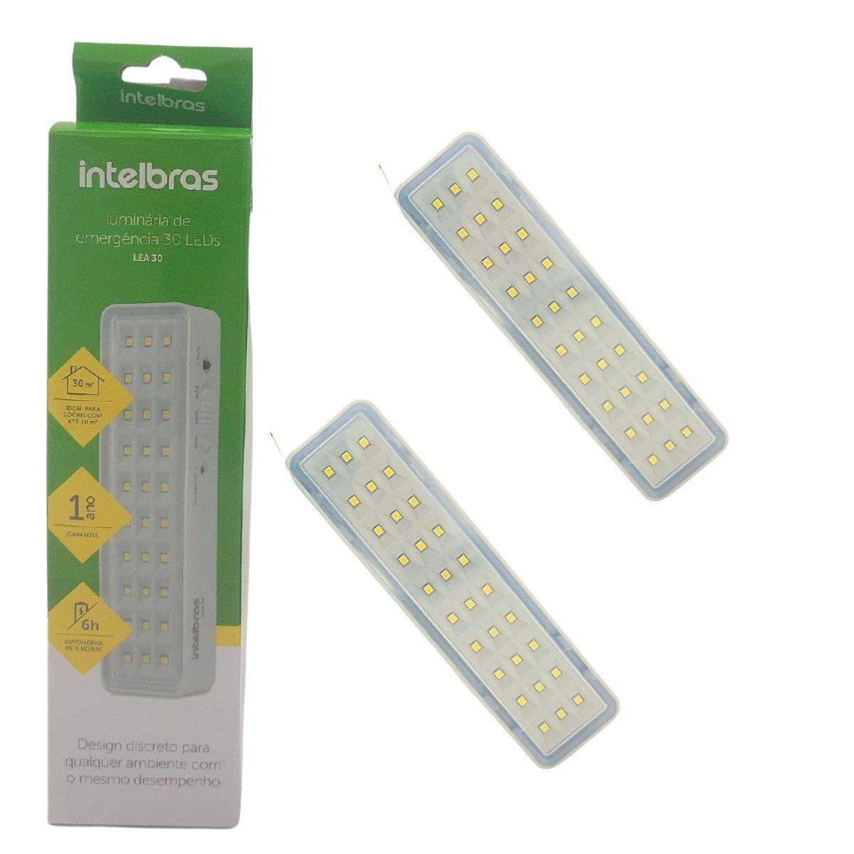 Kit 2 Lâmpada Luminária De Emergência Intelbras Led Bivolt