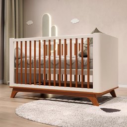 Quarto de Bebê Completo Com Berço Redondo e Cômoda Sambalelê - mel/branco - 3