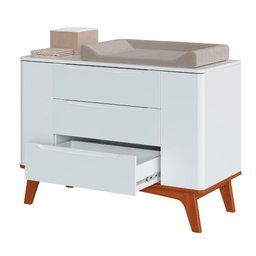 Quarto de Bebê Completo Com Berço Redondo e Cômoda Sambalelê - mel/branco - 8
