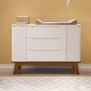 Ver imagem 7 de Quarto de Bebê Completo Com Berço Redondo e Cômoda Sambalelê - mel/branco