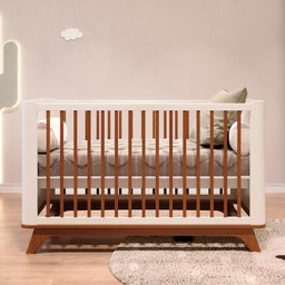 Quarto de Bebê Completo Com Berço Redondo e Cômoda Sambalelê - mel/branco - 4