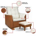 Ver imagem 2 de Poltrona Amamentação Balanço Descanso Madeira e Puff Lariane Nozes/bouclê R04 - D'rossi