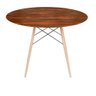 Conjunto Mesa Eames Eiffel Dsw Redonda Pau Ferro 90cm + 4 Cadeiras Eames Dsw - Vermelha Mgsaarinen - 2