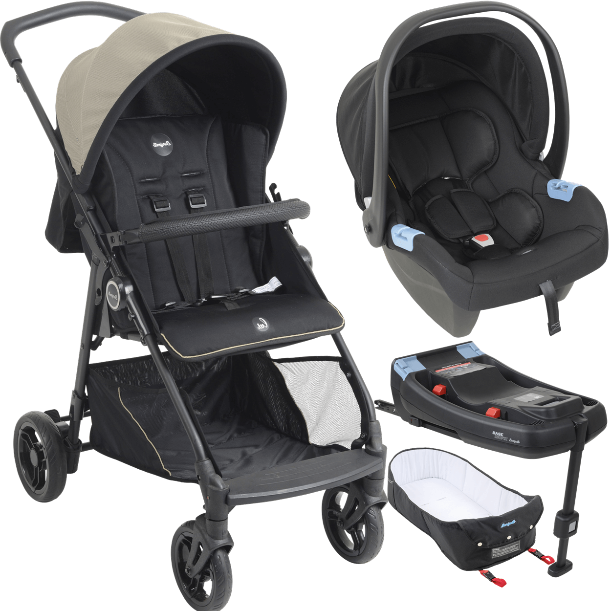 Carrinho Moises Bebe Conforto Base Isofix Burigotto Lui Sand ...