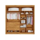 Ver imagem 3 de Guarda Roupa Solteiro com Espelho 4 Portas 3 Gavetas - Nantes-peroba-off White - Móveis Europa