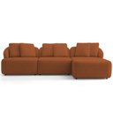 Ver imagem 2 de Sofá 3 Lugares com Chaise Direito Sala Living 248cm Arlo F04 Veludo Telha - Lyam Decor