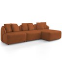Ver imagem 5 de Sofá 3 Lugares com Chaise Direito Sala Living 248cm Arlo F04 Veludo Telha - Lyam Decor