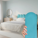 Ver imagem 1 de Cabeceira Casal Design Nuvem 45cm 7 Placas em Suede Macio:azul Bebe