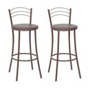 Ver imagem 1 de Kit 2 Banquetas de Metal com Encosto Marrom
