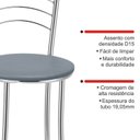 Ver imagem 6 de Kit 2 Banquetas Altas Cromadas com Assento Estofado e Encosto para Bancada Cozinha Cromado/Cinza