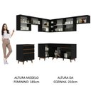 Ver imagem 6 de Armário de Cozinha Completa de Canto 462cm Preto Reims Madesa 03