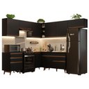 Ver imagem 3 de Armário de Cozinha Completa de Canto 462cm Preto Reims Madesa 03