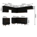 Ver imagem 4 de Armário de Cozinha Completa de Canto 462cm Preto Reims Madesa 03