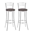 Ver imagem 2 de Kit 2 Banquetas Altas Estofadas Metal Cromado Marrom Cromado/Marrom