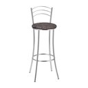 Ver imagem 4 de Kit 2 Banquetas Altas Estofadas Metal Cromado Marrom Cromado/Marrom