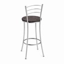 Ver imagem 6 de Kit 2 Banquetas Altas Estofadas Metal Cromado Marrom Cromado/Marrom