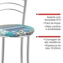 Ver mais imagens de Kit 2 Banquetas Altas Estofadas Aço Cromado Colorido Cromado/Estampado