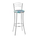 Ver imagem 5 de Kit 2 Banquetas Altas Estofadas Aço Cromado Colorido Cromado/Estampado