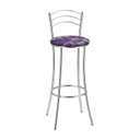 Ver imagem 5 de Kit 2 Banquetas Altas Estofadas Aço Cromado Roxo Cromado/Roxo