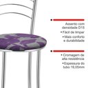 Ver imagem 7 de Kit 2 Banquetas Altas Estofadas Aço Cromado Roxo Cromado/Roxo