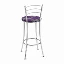 Ver imagem 6 de Kit 2 Banquetas Altas Estofadas Aço Cromado Roxo Cromado/Roxo