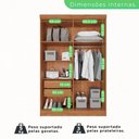 Ver imagem 7 de Guarda Roupa 4 Portas 2 Gavetas Mdp com Espelho Cinamomo