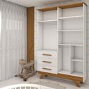 Ver imagem 6 de Guarda-roupa de Bebê Encanto 4 Portas 3 Gavetas 100% Mdf Branco Brilho/amêndoa - Panorama Móveis