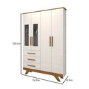 Ver imagem 4 de Guarda-roupa de Bebê Encanto 4 Portas 3 Gavetas 100% Mdf Branco Brilho/amêndoa - Panorama Móveis
