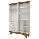 Ver imagem 5 de Guarda-roupa de Bebê Encanto 4 Portas 3 Gavetas 100% Mdf Branco Brilho/amêndoa - Panorama Móveis
