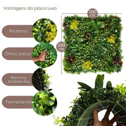 Painel 1m² Jardim Vertical Artificial com Flores para Decoração 100x100 - 2