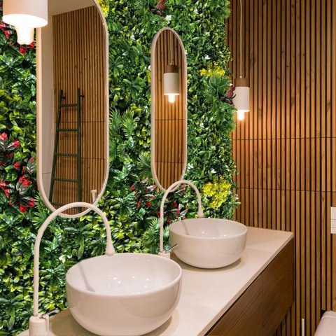 Painel 1m² Jardim Vertical Artificial com Flores para Decoração 100x100