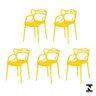 Kit 5 Cadeiras Allegra Amarela Sala Cozinha Jantar - 3