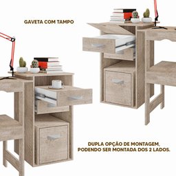 Escrivaninha Com Cadeira Embutida Amarula Office Framar - 3