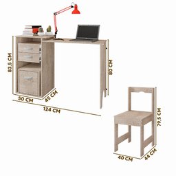 Escrivaninha Com Cadeira Embutida Amarula Office Framar - 4
