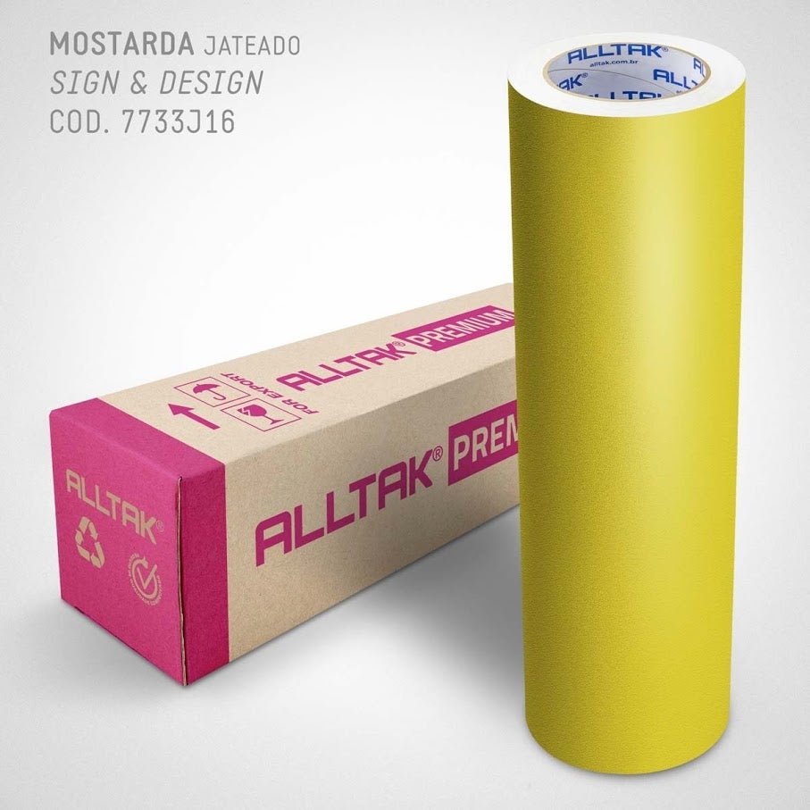 Adesivo Premium Jateado Amarelo Mostarda 1m de comprimento por 61cm de largura - 2