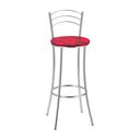 Ver imagem 5 de Kit 2 Banquetas Altas Estofadas Metal Cromado Vermelho Cromado/Vermelho
