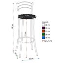 Ver imagem 3 de Kit 2 Banquetas Altas Estofadas Metal Cromado Vermelho Cromado/Vermelho