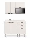 Ver imagem 2 de Kit Cozinha Aéreo para Micro-Ondas Balcão Armário MDF Branco
