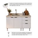 Ver imagem 6 de Kit Cozinha Aéreo para Micro-Ondas Balcão Armário MDF Branco