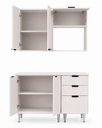 Ver imagem 3 de Kit Cozinha Aéreo para Micro-Ondas Balcão Armário MDF Branco