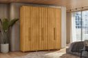 Ver imagem 3 de Guarda-Roupa Casal 6 Portas 4 Gavetas Veronese 230cm MDF Cumaru Quarto