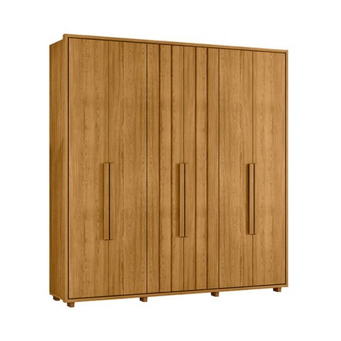 Guarda-Roupa Casal 6 Portas 4 Gavetas Veronese 230cm MDF Cumaru Quarto