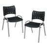 Kit 4 Cadeiras Iso Fixa Plástico Empilhável Tubo Oblongo Cor Preto-iso - 11